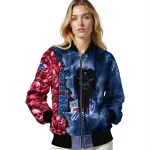 custom buffalo bills skull cluster blue bomber jacket best selling