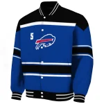 custom buffalo bills stripe statement blue black varsity jacket best selling
