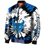 custom buffalo bulls burst splatter royal blue bomber jacket best selling