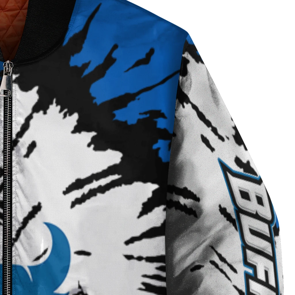 custom buffalo bulls burst splatter royal blue bomber jacket premium grade custom buffalo bulls burst splatter royal blue bomber jacket premium grade