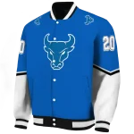 custom buffalo bulls chevron style royal blue varsity jacket best selling