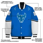 custom buffalo bulls chevron style royal blue varsity jacket best selling