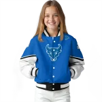 custom buffalo bulls chevron style royal blue varsity jacket best selling