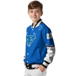 custom buffalo bulls chevron style royal blue varsity jacket best selling