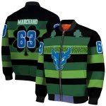 custom buffalo bulls clover green lines green black bomber jacket best selling