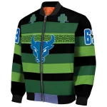 custom buffalo bulls clover green lines green black bomber jacket best selling