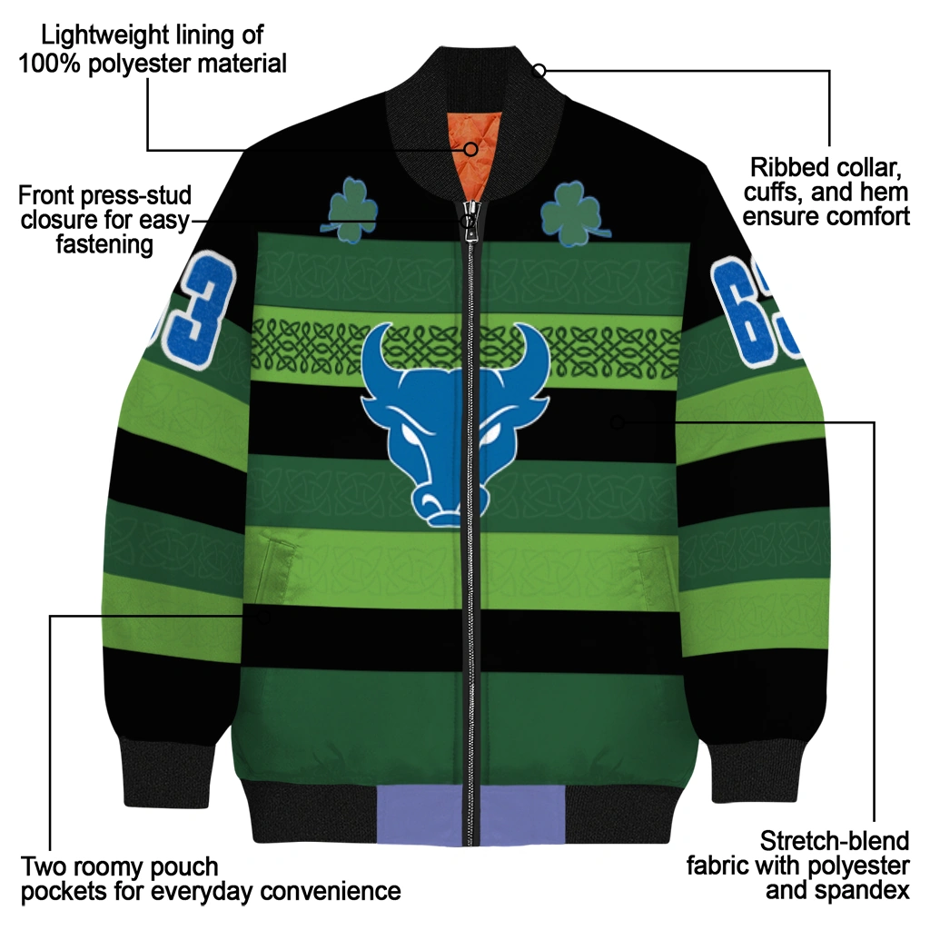 custom buffalo bulls clover green lines green black bomber jacket new arrival custom buffalo bulls clover green lines green black bomber jacket new arrival