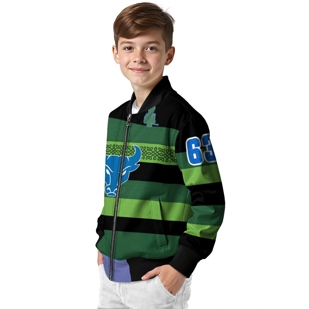 custom buffalo bulls clover green lines green black bomber jacket trendy custom buffalo bulls clover green lines green black bomber jacket trendy