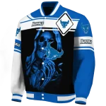 custom buffalo bulls reaper hands royal blue black varsity jacket best selling