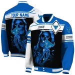 custom buffalo bulls reaper hands royal blue black varsity jacket best selling