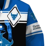 custom buffalo bulls reaper hands royal blue black varsity jacket best selling