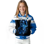 custom buffalo bulls reaper hands royal blue black varsity jacket best selling