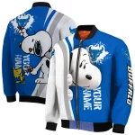 custom buffalo bulls snoopy head royal blue bomber jacket best selling