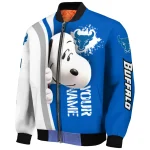 custom buffalo bulls snoopy head royal blue bomber jacket best selling