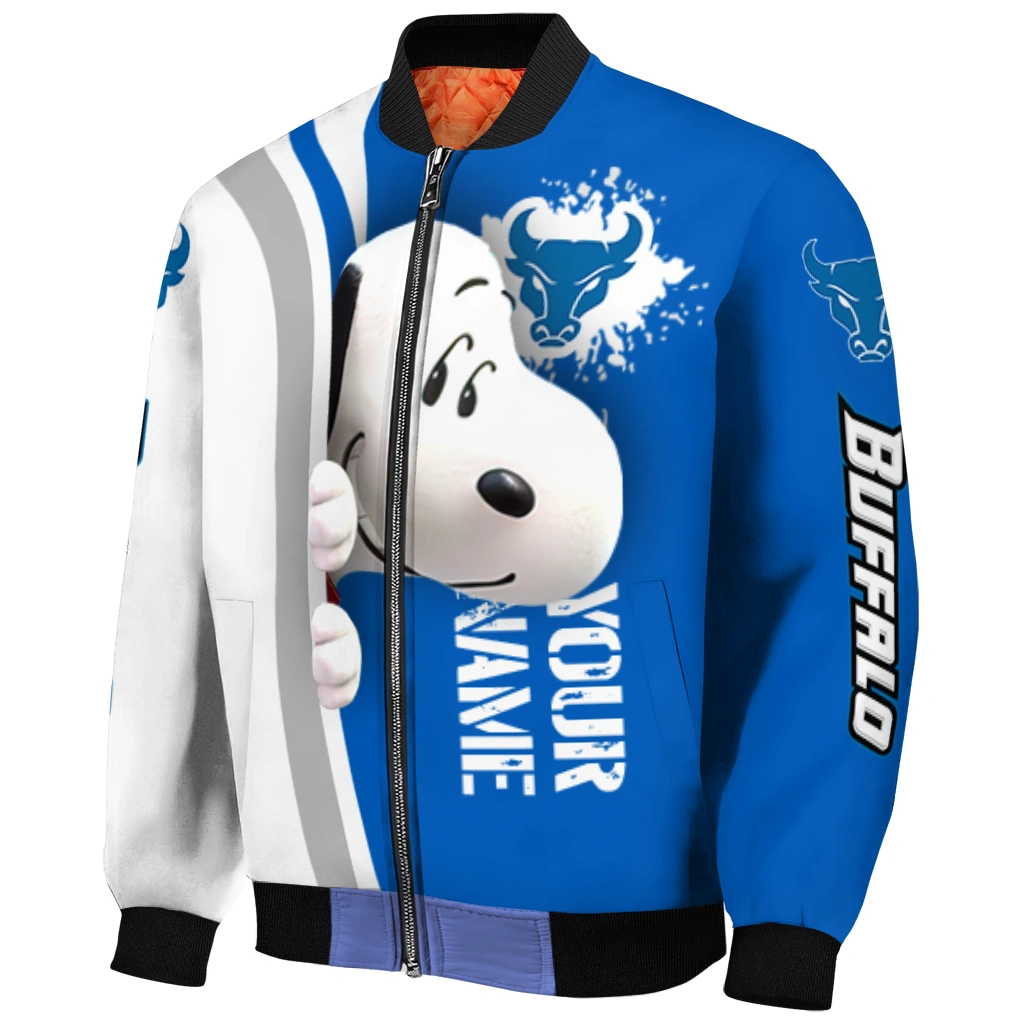 custom buffalo bulls snoopy head royal blue bomber jacket fashion forward custom buffalo bulls snoopy head royal blue bomber jacket fashion forward