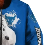 custom buffalo bulls snoopy head royal blue bomber jacket best selling