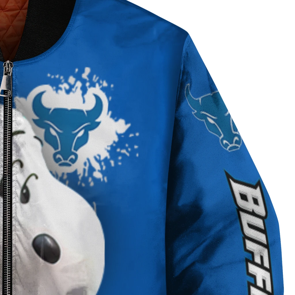 custom buffalo bulls snoopy head royal blue bomber jacket premium grade custom buffalo bulls snoopy head royal blue bomber jacket premium grade