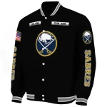 custom buffalo sabres american flag skull black varsity jacket best selling