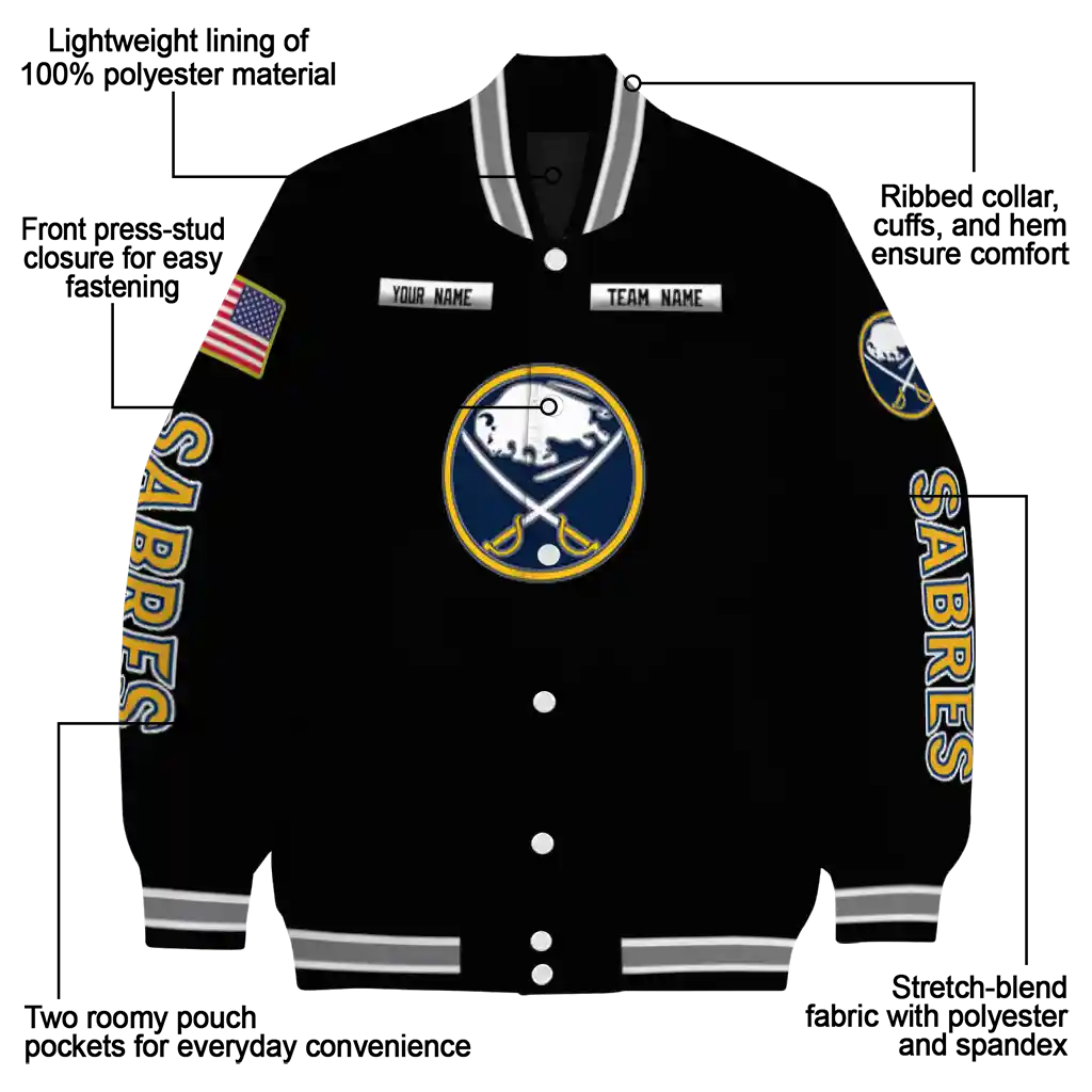 custom buffalo sabres american flag skull black varsity jacket new arrival custom buffalo sabres american flag skull black varsity jacket new arrival