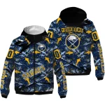 custom buffalo sabres shark art navy blue windbreaker jacket best selling