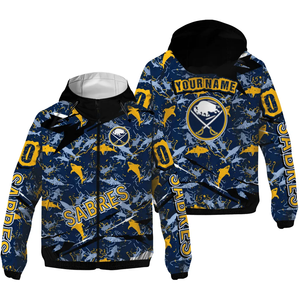 custom buffalo sabres shark art navy blue windbreaker jacket high quality custom buffalo sabres shark art navy blue windbreaker jacket high quality