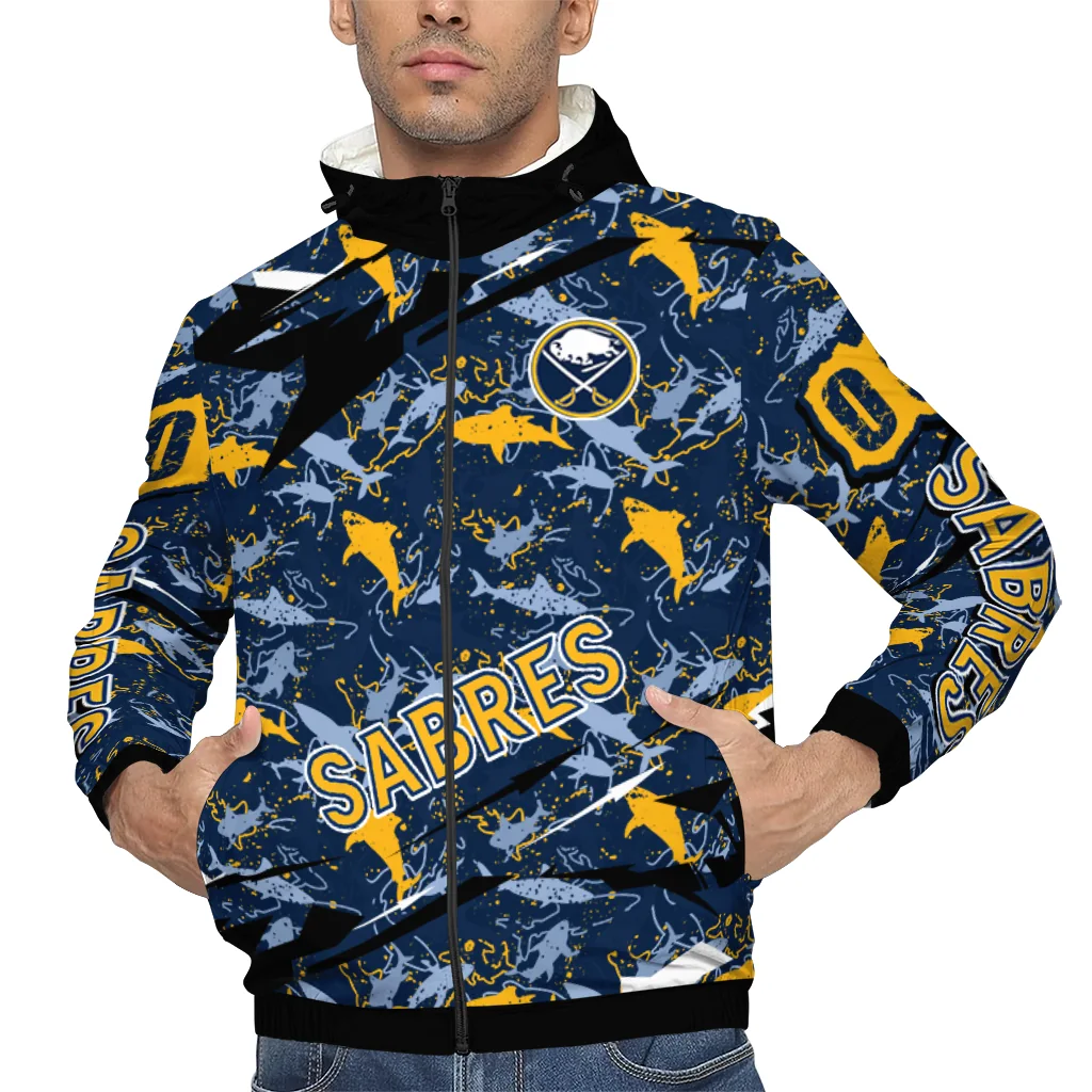 custom buffalo sabres shark art navy blue windbreaker jacket top rated custom buffalo sabres shark art navy blue windbreaker jacket top rated