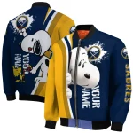 custom buffalo sabres snoopy head navy blue bomber jacket best selling