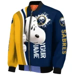 custom buffalo sabres snoopy head navy blue bomber jacket best selling