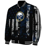 custom buffalo sabres star stripes navy blue black varsity jacket best selling