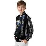 custom buffalo sabres star stripes navy blue black varsity jacket best selling