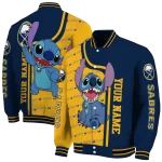 custom buffalo sabres stitch laughing navy blue varsity jacket best selling