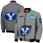custom byu cougars feral slash grey bomber jacket best selling