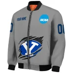 custom byu cougars feral slash grey bomber jacket best selling