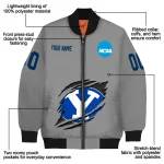 custom byu cougars feral slash grey bomber jacket best selling