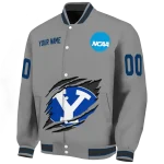 custom byu cougars feral slash grey varsity jacket best selling