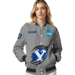 custom byu cougars feral slash grey varsity jacket best selling