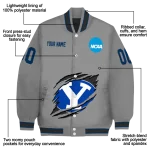 custom byu cougars feral slash grey varsity jacket best selling