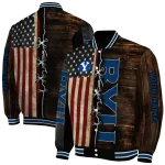 custom byu cougars flag wood brown varsity jacket best selling