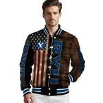 custom byu cougars flag wood brown varsity jacket best selling