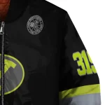 custom byu cougars heartbeat accent black green bomber jacket best selling
