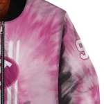 custom byu cougars pink tie dye pink bomber jacket best selling
