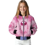 custom byu cougars pink tie dye pink bomber jacket best selling