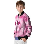 custom byu cougars pink tie dye pink bomber jacket best selling