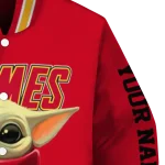 custom calgary flames adorable yoda red black varsity jacket best selling