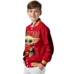 custom calgary flames adorable yoda red black varsity jacket best selling
