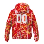 custom calgary flames brushstroke pattern red windbreaker jacket best selling