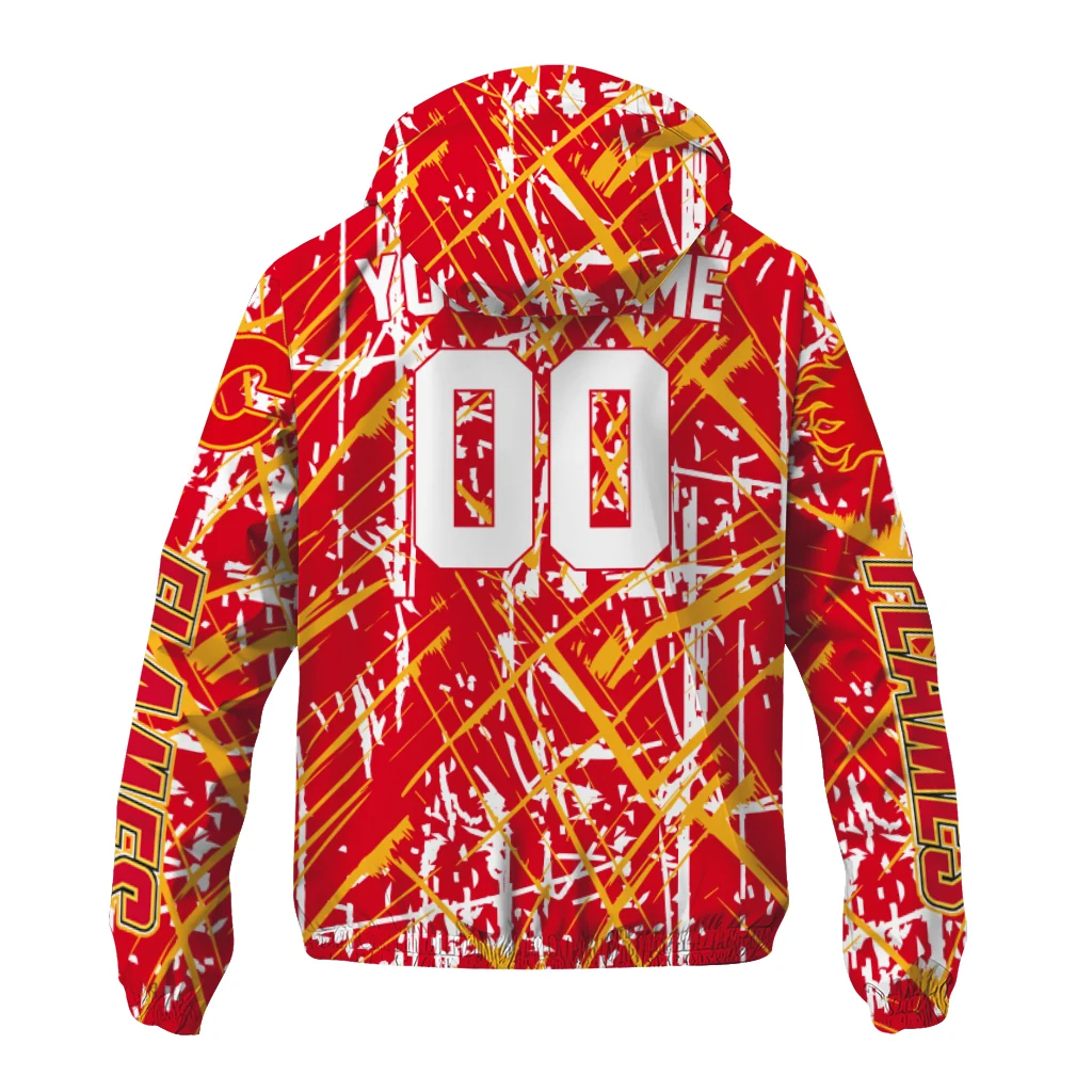 custom calgary flames brushstroke pattern red windbreaker jacket fashion forward custom calgary flames brushstroke pattern red windbreaker jacket fashion forward