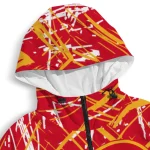 custom calgary flames brushstroke pattern red windbreaker jacket best selling