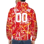 custom calgary flames brushstroke pattern red windbreaker jacket best selling