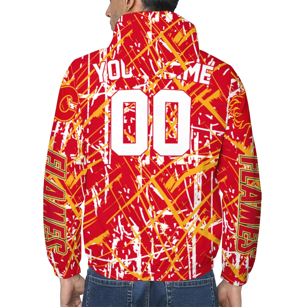 custom calgary flames brushstroke pattern red windbreaker jacket trendy custom calgary flames brushstroke pattern red windbreaker jacket trendy